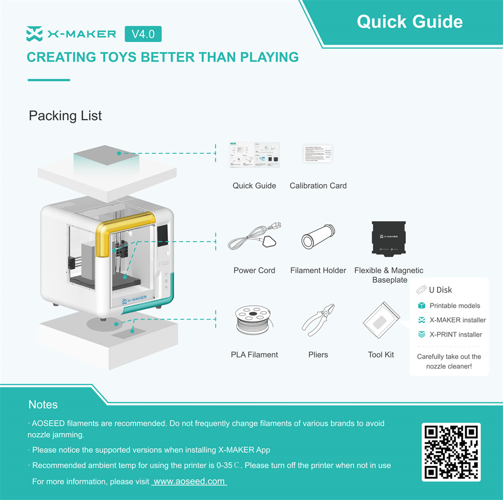 AOSEED-X-MAKER-Kinder-3D-Drucker-Hochpraumlzision-01005-mm-Ultra-Leise-lt50dB-Wireless-Smart-One-Pre-2019939-17